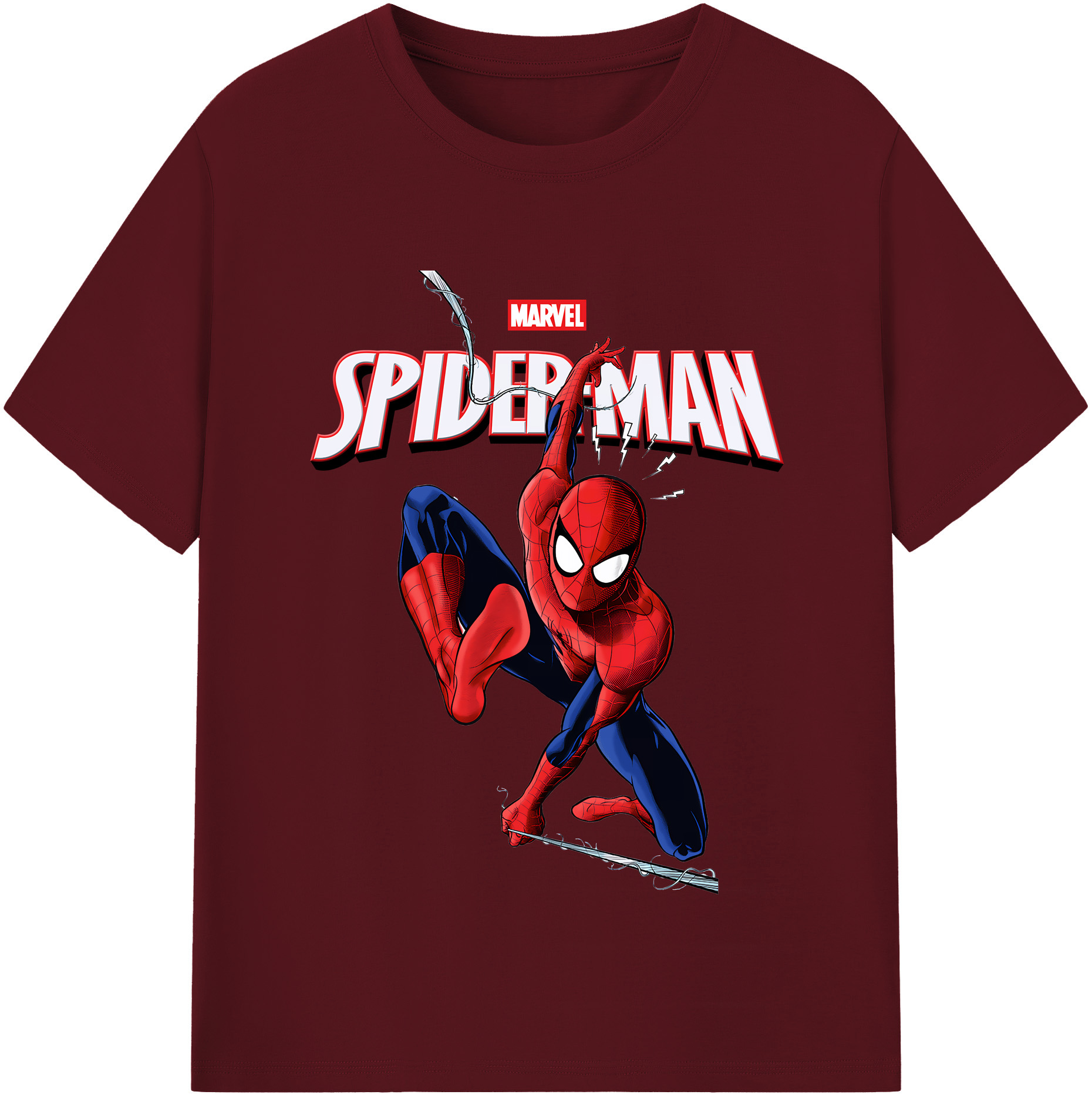 （画像用） Spider Man スパイダーマン 綿100％半袖Tシャツ（フロントプリント）